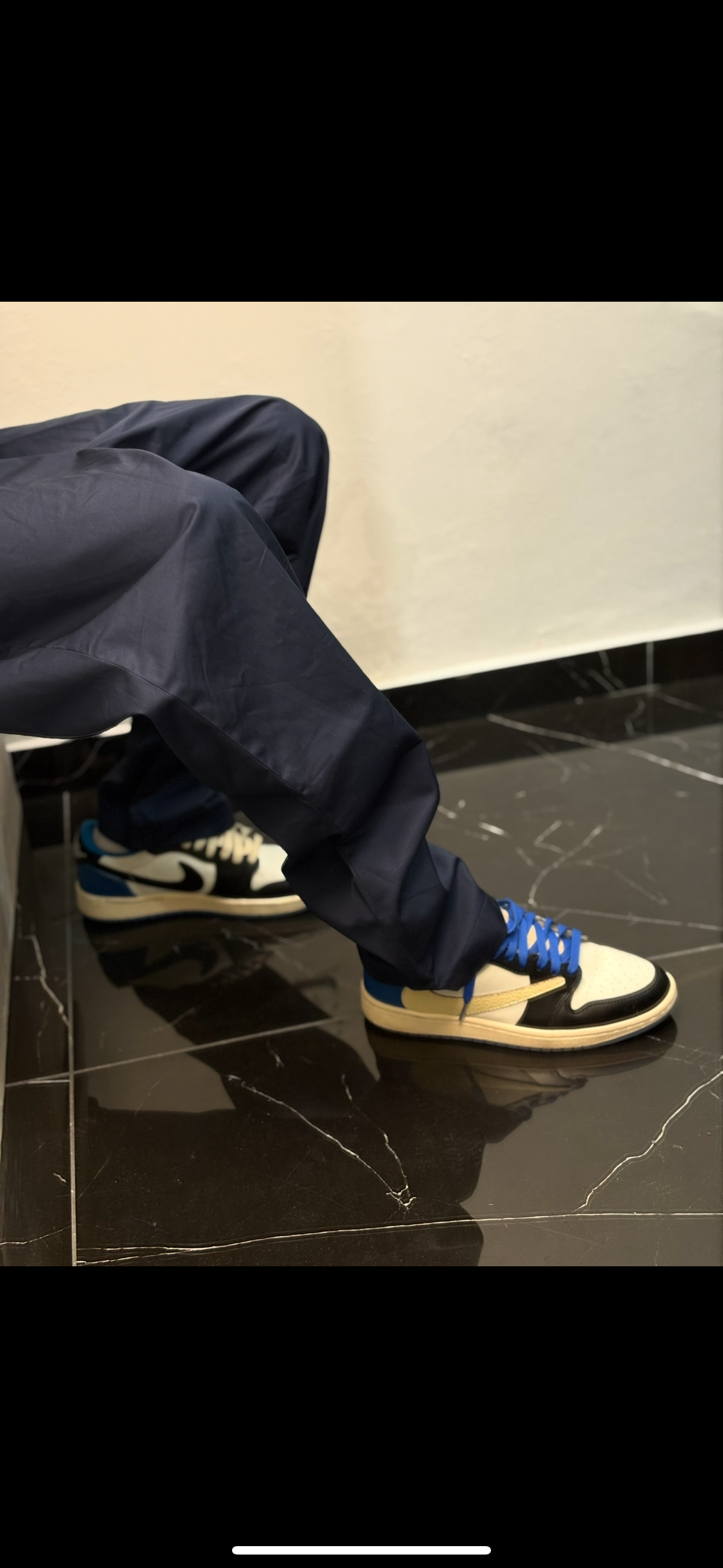 Pantalone elegante sartoriale blu navy