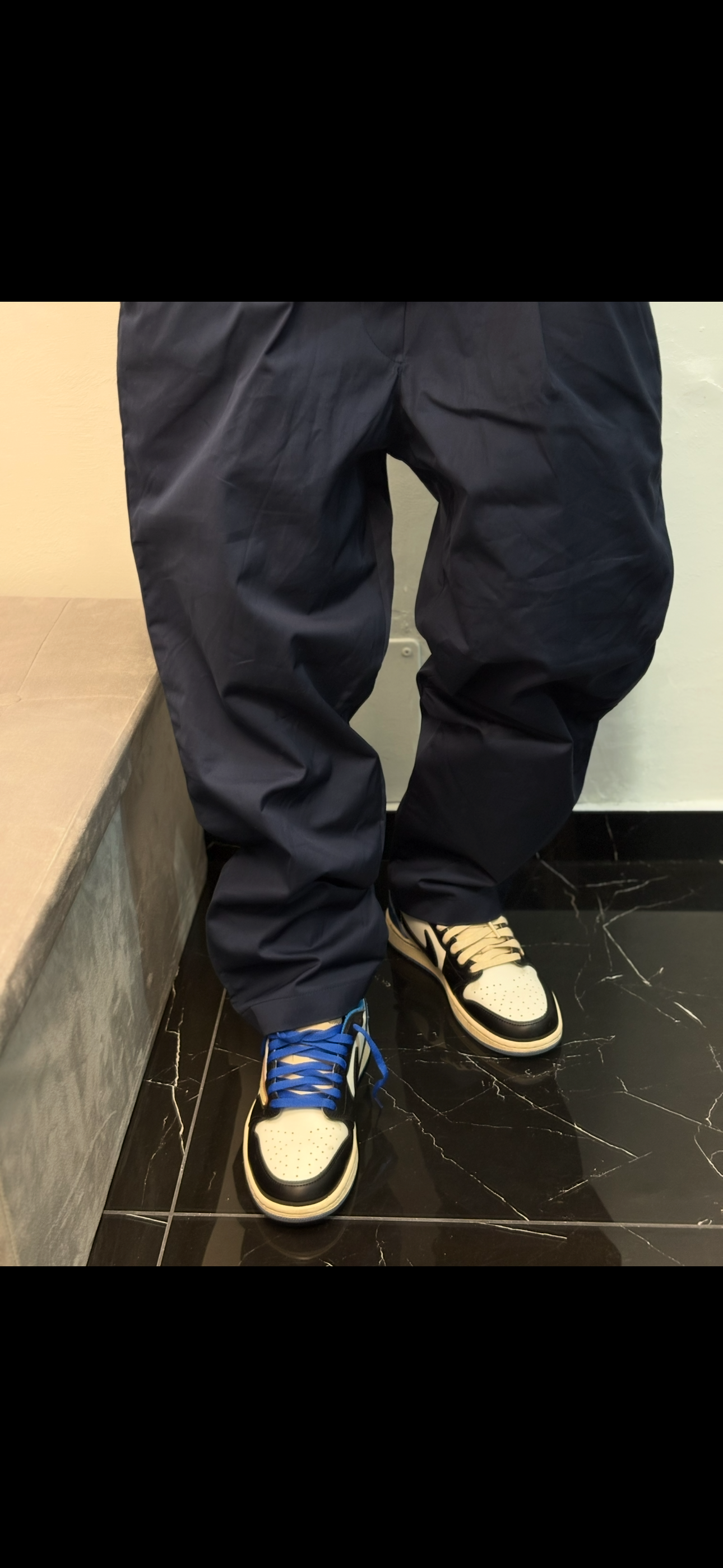 Pantalone elegante sartoriale blu navy