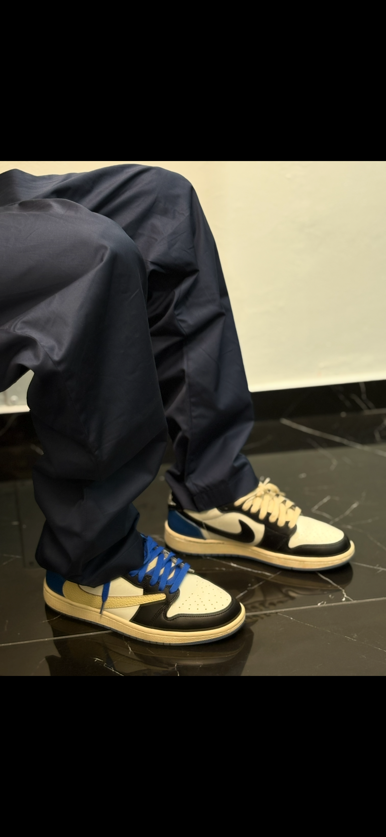 Pantalone elegante sartoriale blu navy