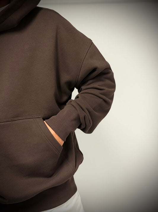 felpa marrone oversize