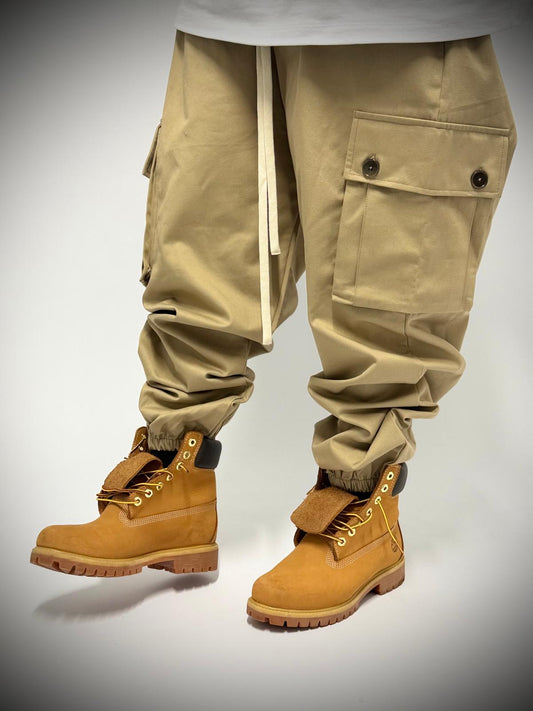 pantalone cargo beige