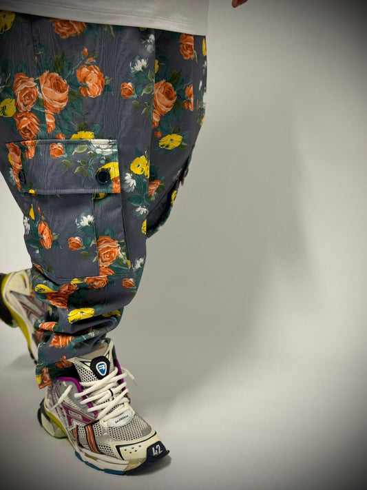 pantalone fiorato oversize