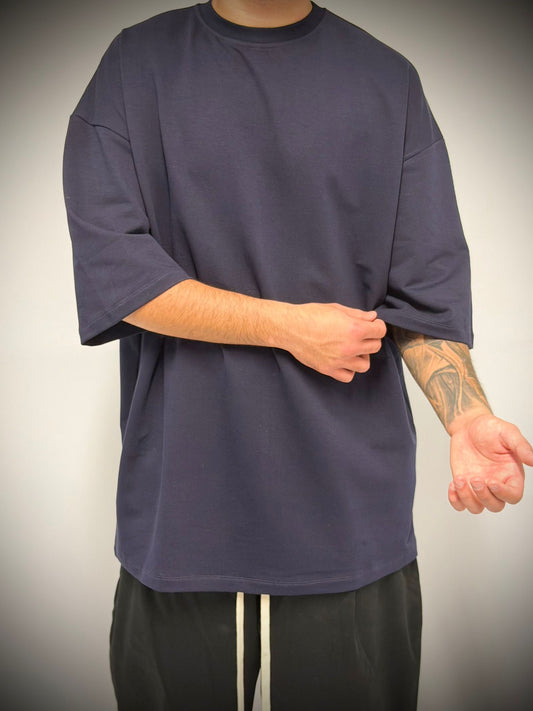 maglietta oversize blu notte
