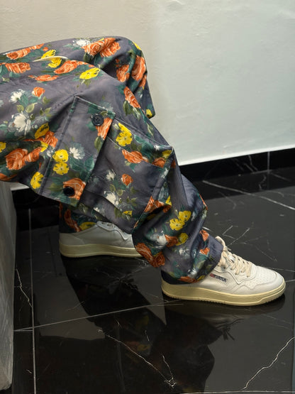 Pantalone cargo fiorato