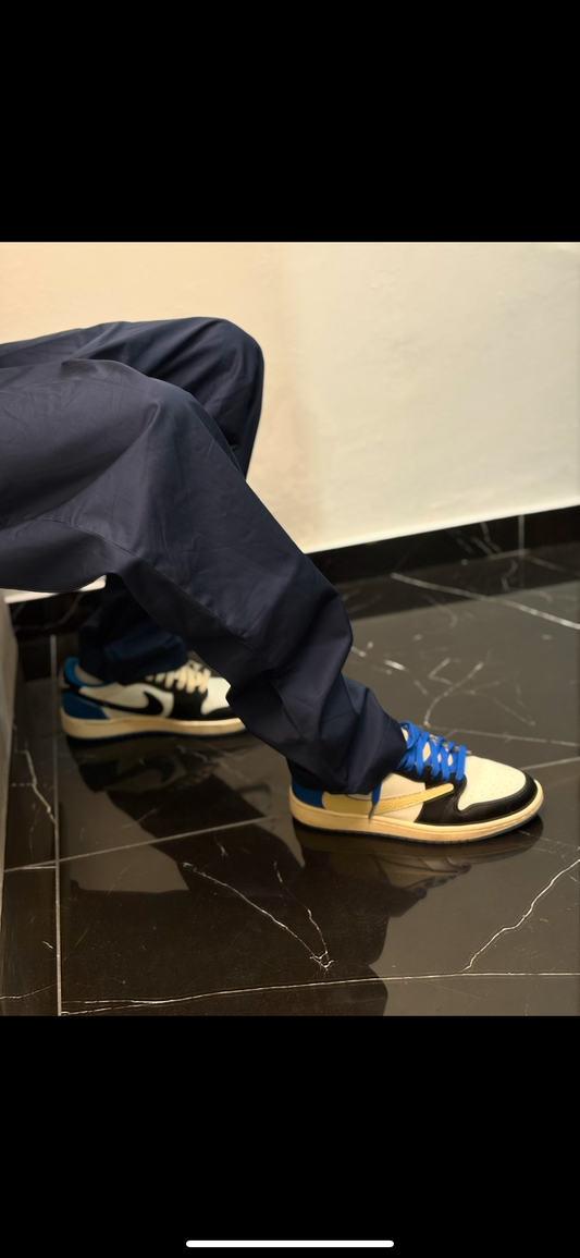 Pantalone elegante sartoriale blu navy