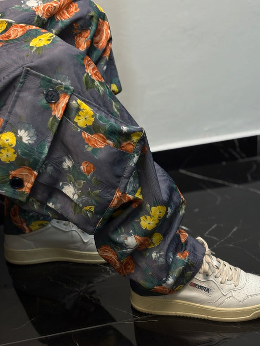 Pantalone cargo fiorato