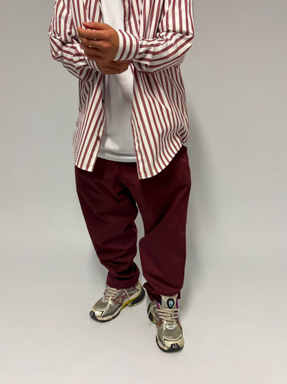 Camicia a righe bordeaux · 100% Made in Italy · Sartoriale Streetwear