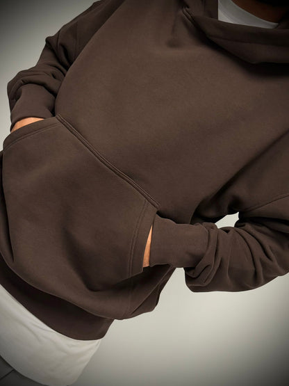 felpa marrone oversize