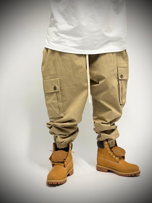 pantalone cargo beige