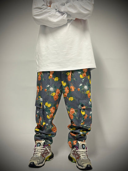 pantalone fiorato oversize