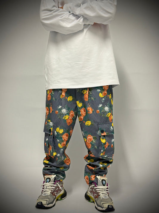 pantalone fiorato oversize