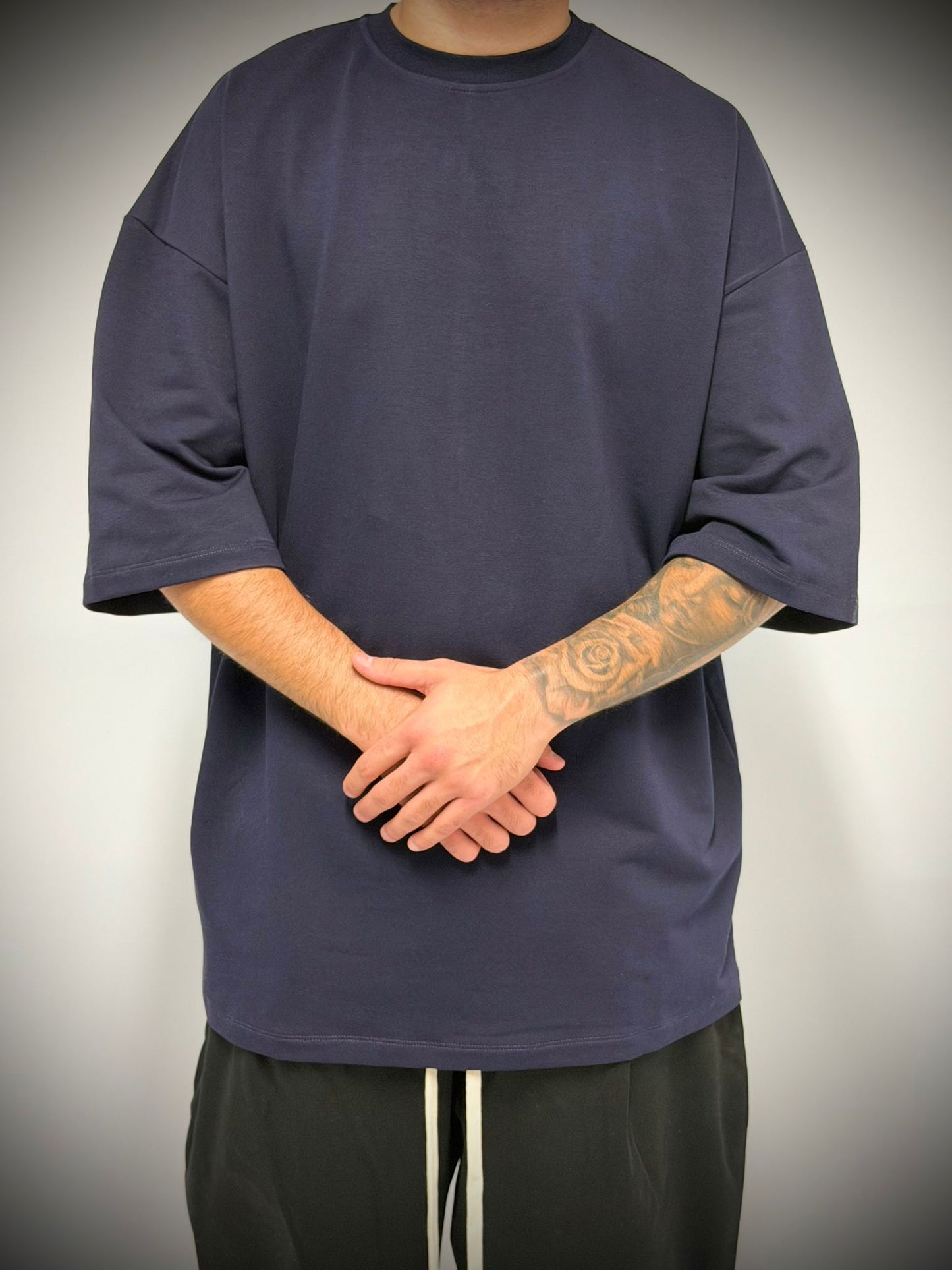 maglietta oversize blu notte