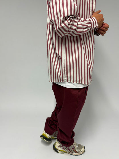 Camicia a righe bordeaux · 100% Made in Italy · Sartoriale Streetwear