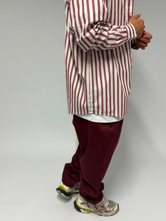 Camicia a righe bordeaux · 100% Made in Italy · Sartoriale Streetwear