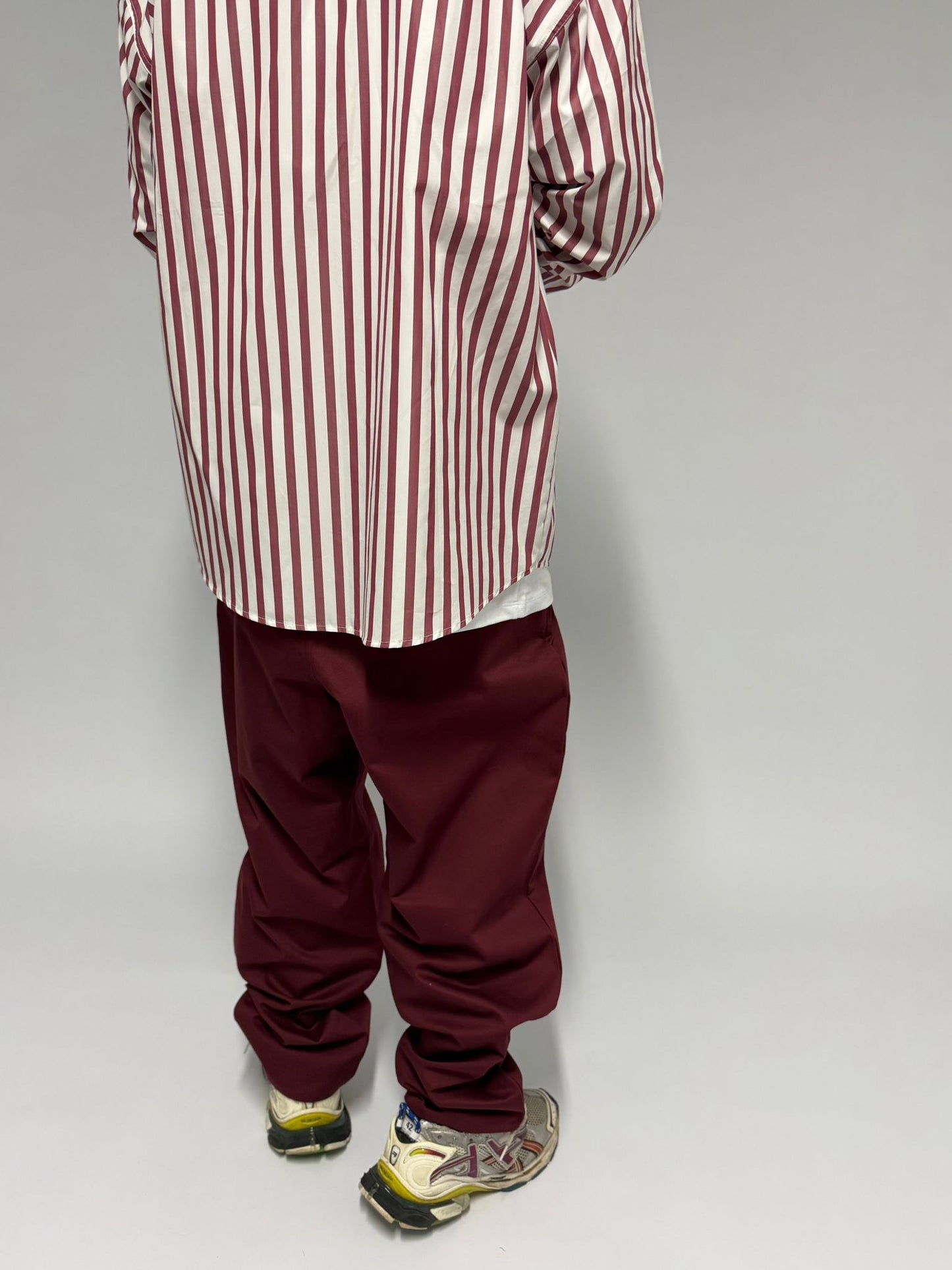 Camicia a righe bordeaux · 100% Made in Italy · Sartoriale Streetwear