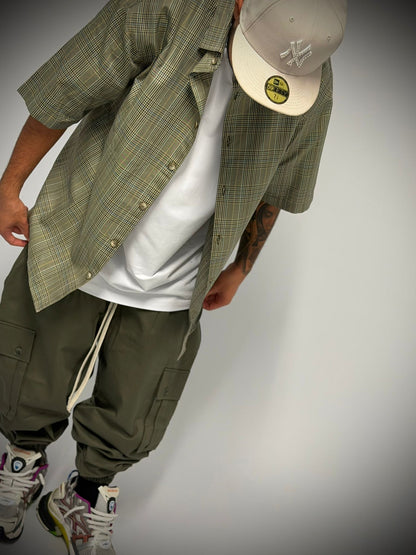 camicia a quadri verde