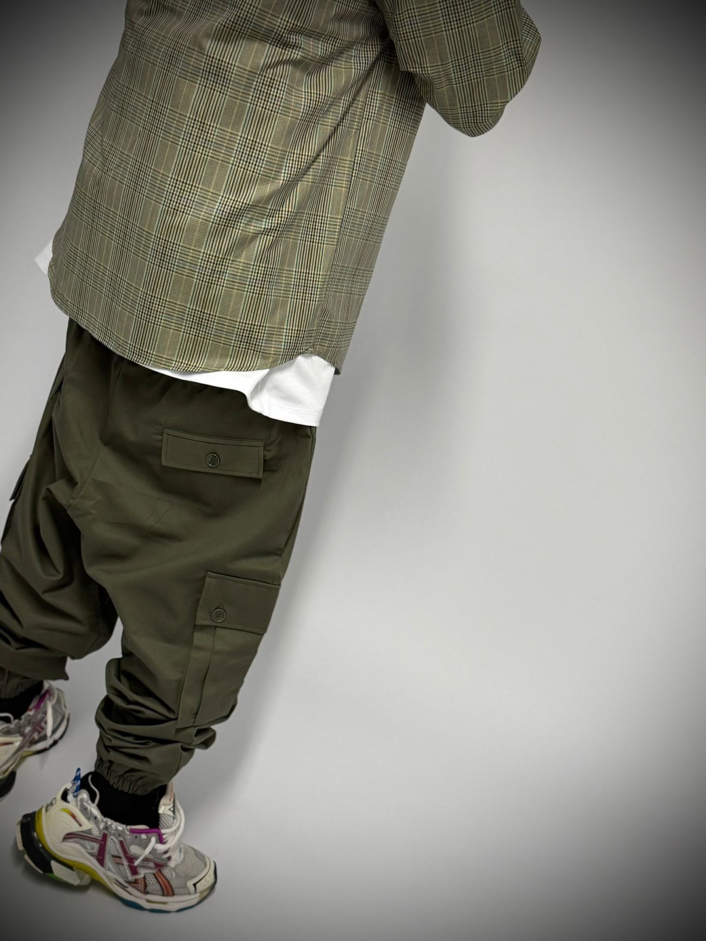 camicia a quadri verde