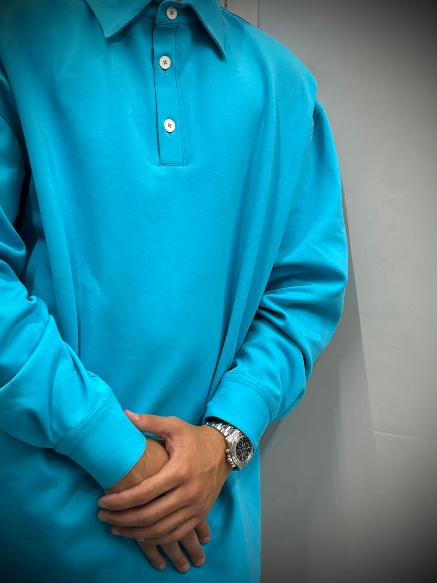 Polo celeste maniche corte · 100% Made in Italy · Sartoriale Streetwear